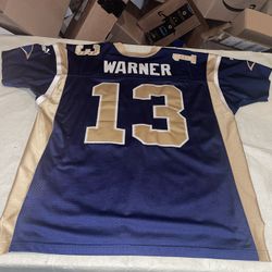 AUTHENTic Kurt Warner St Louis Rams REEBOK Helmet Tag Jersey Man 52 Clean Sewn