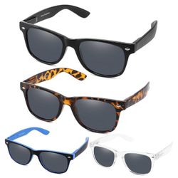 4 Pack Premium Bifocal Reading Sunglasses for Men Women Classic Outdoor UV400 Unisex Fashion Sun Readers Glasses with Spring Hinge,+2.5 strength