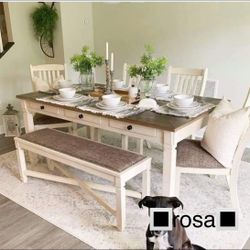 Ashley Dining Room Set / Dining Table,Bench And Chairs🔥