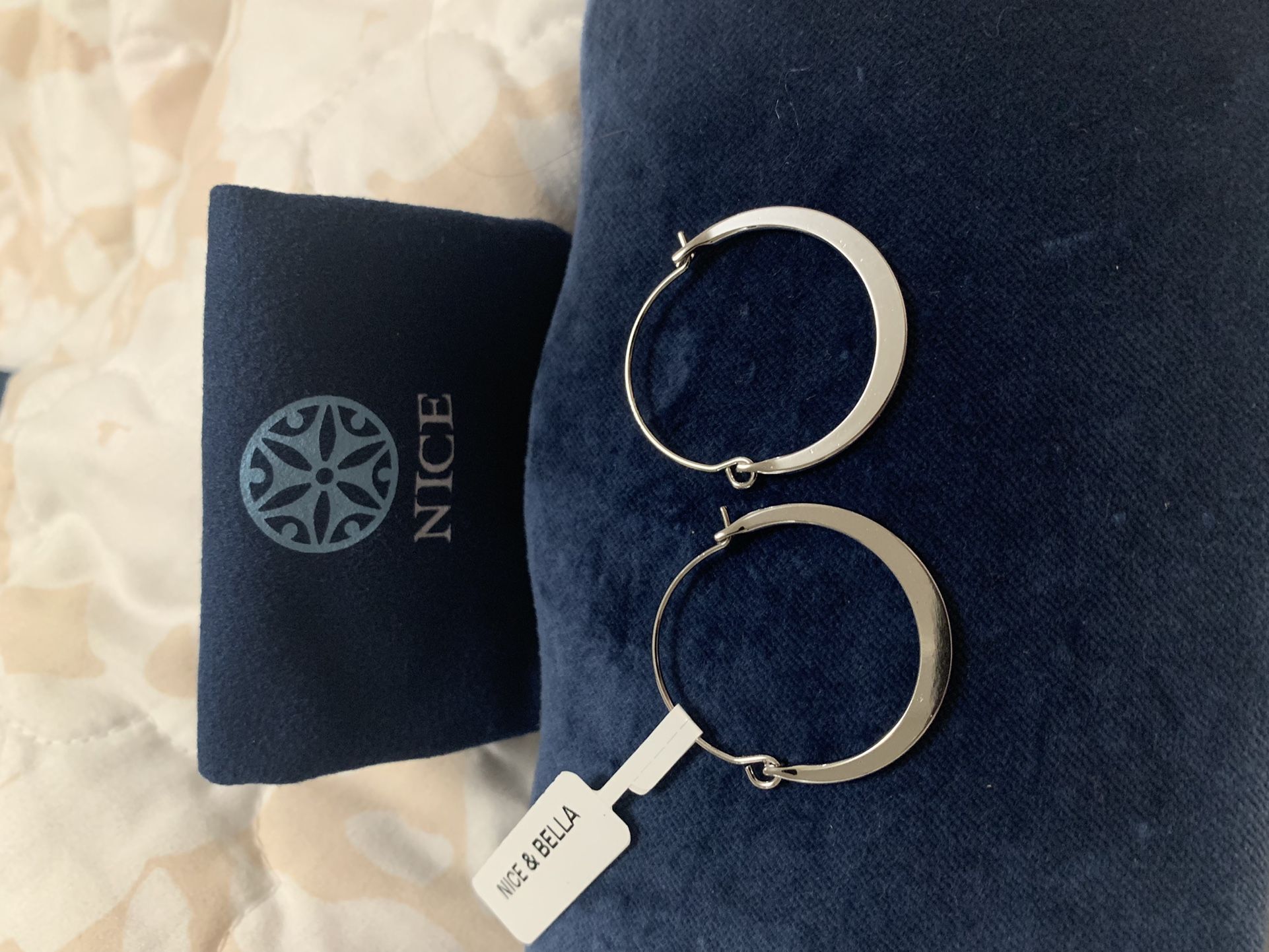 Nice And Bella Rhodium Hoops