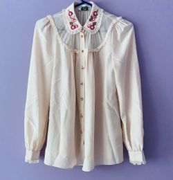 Kate Spade Madison Ave. Sequin Collar Blouse