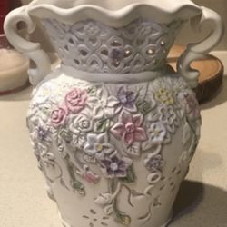 Vintage Floral Deco Vase