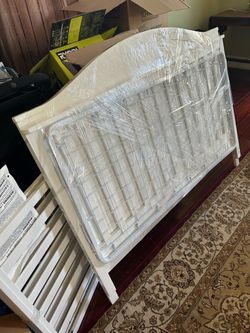 White Crib and Mattress