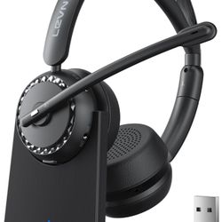 Wireless Headset, Wireless Headset with Mic for Work, AI Noise Cancelling, 65 Hrs Working Time, Bluetooth Headphones with Microphone from Home/Compute