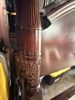 Bombay Carved Wood Four Poster King Bed Frame