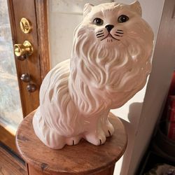 two Cats One Laying Down Once Sitting Down Ceramic