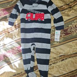 Baby Boy Fleece Onsie Pj Size 12M Brand New