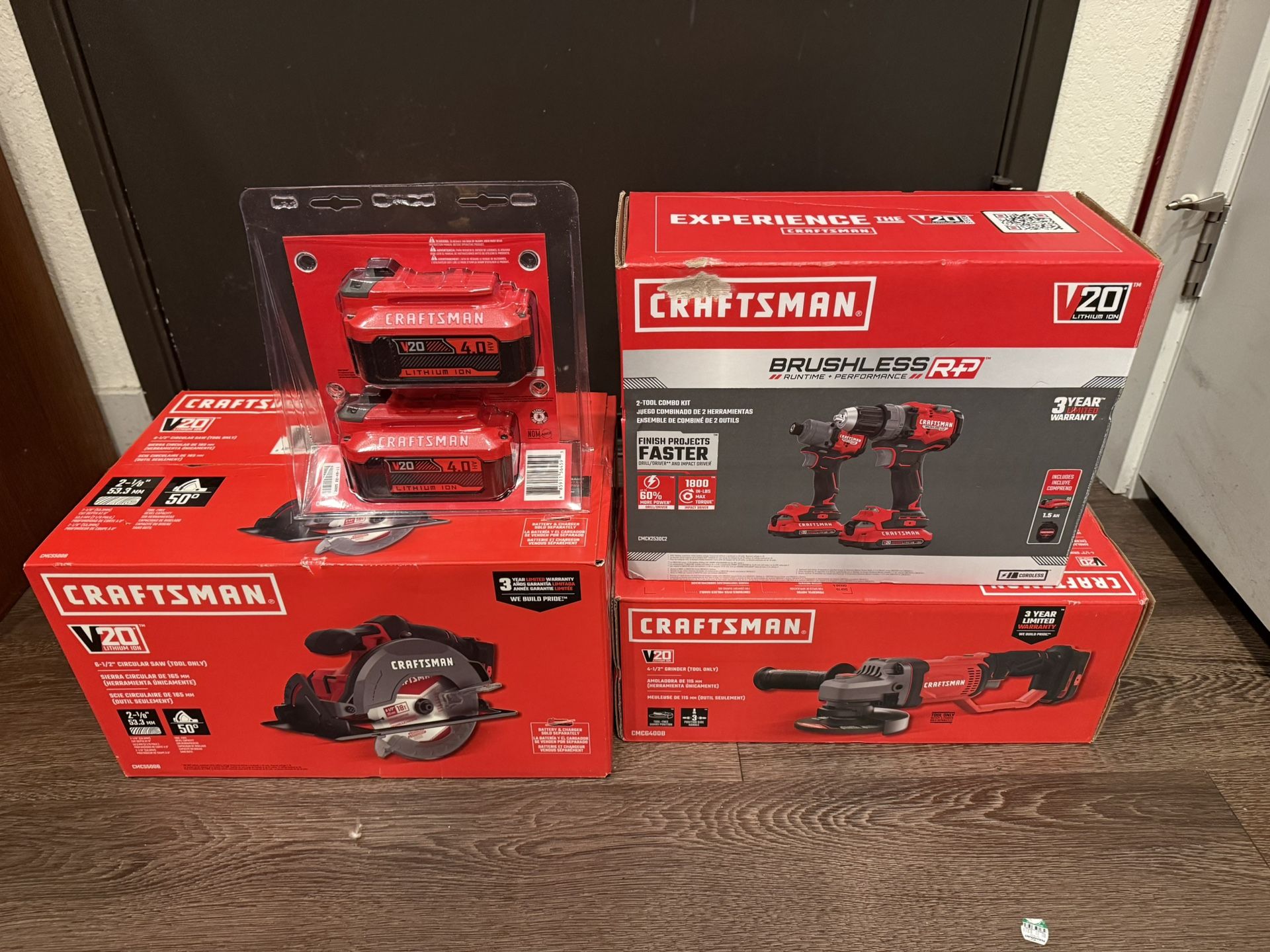 Craftsman 20v Drill/Driver/Circular Saw/Angle Grinder Kit