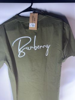 NWT Burberry Cursive Script Logo Cotton T-Shirt - Marsh Green
