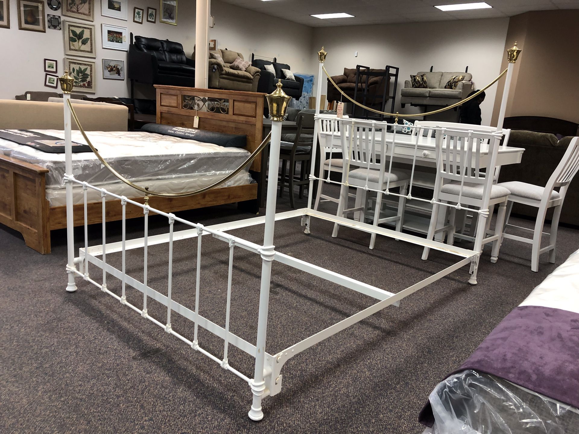 Queen Sized Vintage Iron Bed