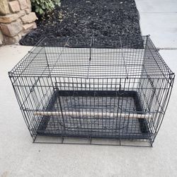 Medium Wire Bird Cage with Perch and Tray - 20” Wide