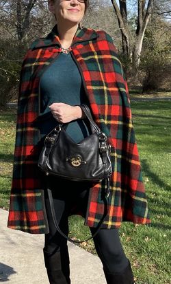 Wool Tartan Plaid Cape
