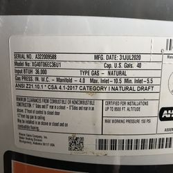 Rheem 40 Gallon Gas Water Heater 