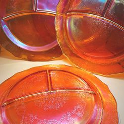 Federal Glass Co. Marigold Carnival Glass Plates