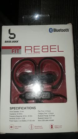 Rebel secure Fit Bass Jaxx Bluetooth wireless earbuds