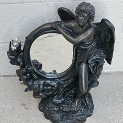 Vintage Angel Mirror Trumpet Lamp
