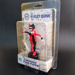 Harley Quinn DC Comics Push Puppet - New Never Opened • DC Comics Action Figure/Wooden Puppet, DC Comic Collectibles, Harley Quinn Memorabilia, Action