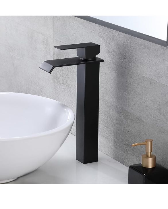Black Bathroom Sink Faucet, Matte Black black And Nickel F16B $40