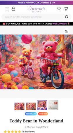 Teddy Bear In Wonderland Diamond Art