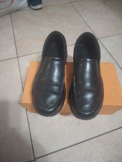 Black Leather Slip-On Loafercs