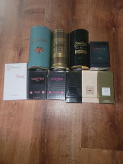 A bunch of name brand colonges all brandnew ready to be bought.