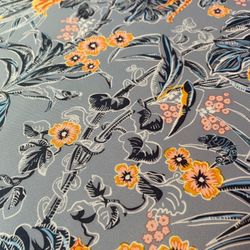 Vera Bradley by Classic Accessories Water-Resistant Patio Bench Cushion - 48"L x 18"D x 3"Thick - Rain Forest Toile Gray/Gold