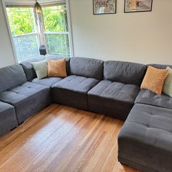 Large Sectional Gray Couch 