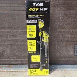 🔥 RYOBI 40V HP Brushless Cordless Leaf Blower and Carbon Fiber String Trimmer with 4Ah Battery