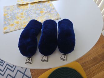 Vintage BLUE plush Wood Covers