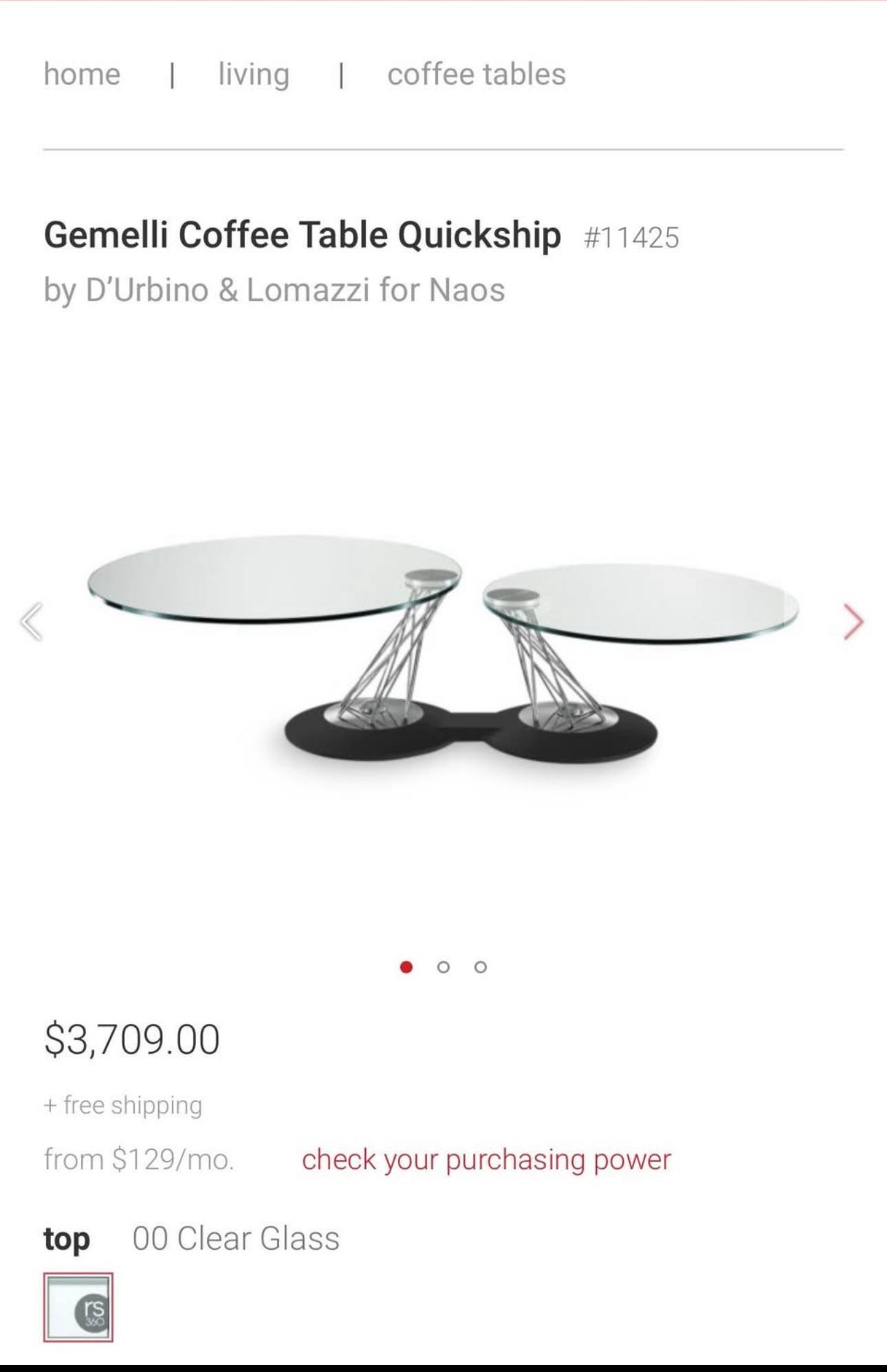 Gemelli Coffee Table by D’Urbino & Lomazzi for Naos