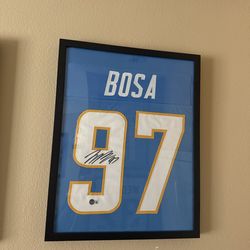 Joey Bosa #97 Los Angeles Chargers Signed Custom Framed Jersey