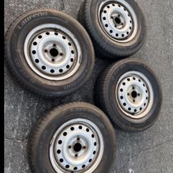 4 - 185/70r13 4x100 4x3.94 Stock Honda Civic Corolla Wheels Rims Good 80% Treads Tires!!