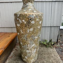 Decorative mosaic glass vase 2 ft tall