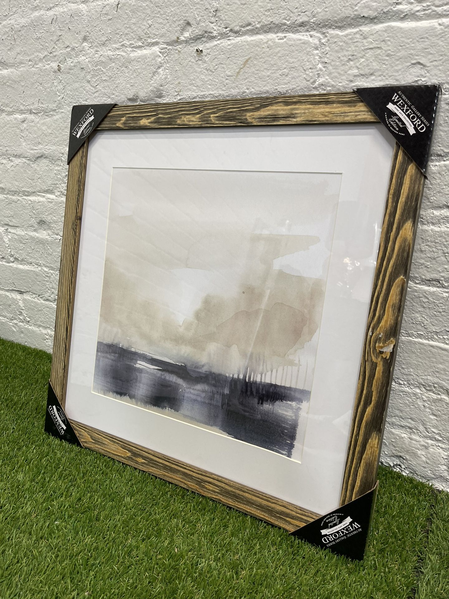 Fog on the Horizon V-Premium Framed Print - Ready to Hang - Grey - 20 x 20