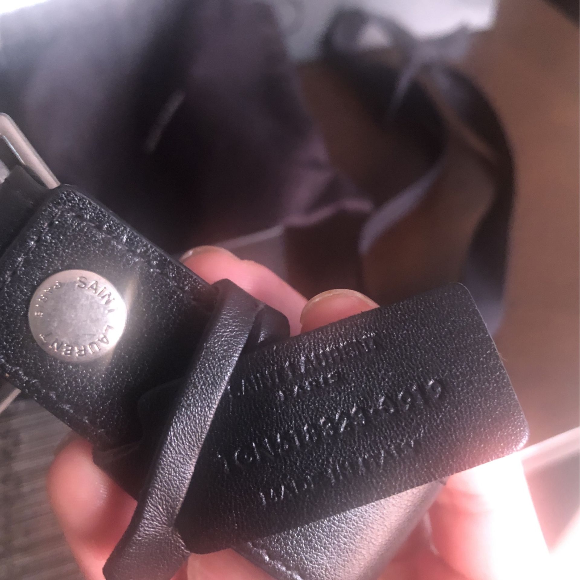 Saint Laurent Silver Leather KeyChain