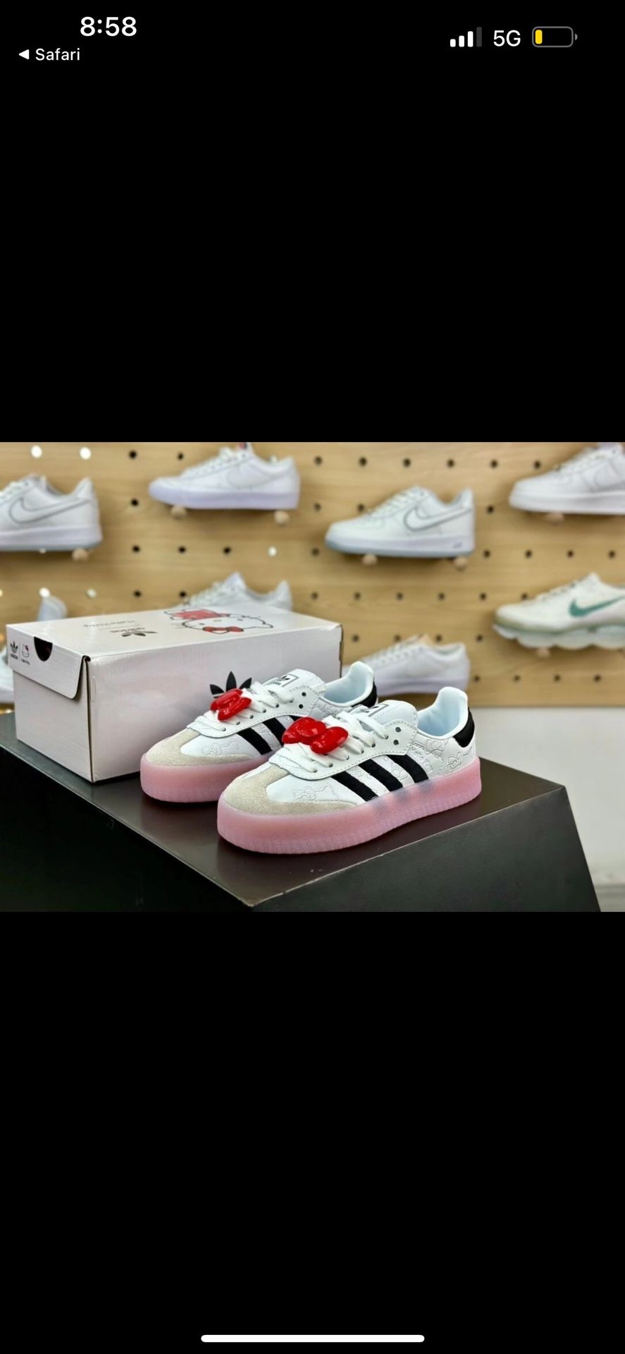 adidas Hello Kitty x Sambae White Black Clear Pink W from japan