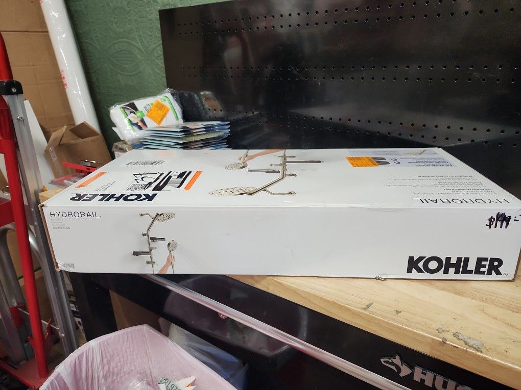 KOHLER
HydroRail 5-Spray Shower Column Kit with Hand Shower and Fixed Showerhead in Vibrant Brushed Nickel