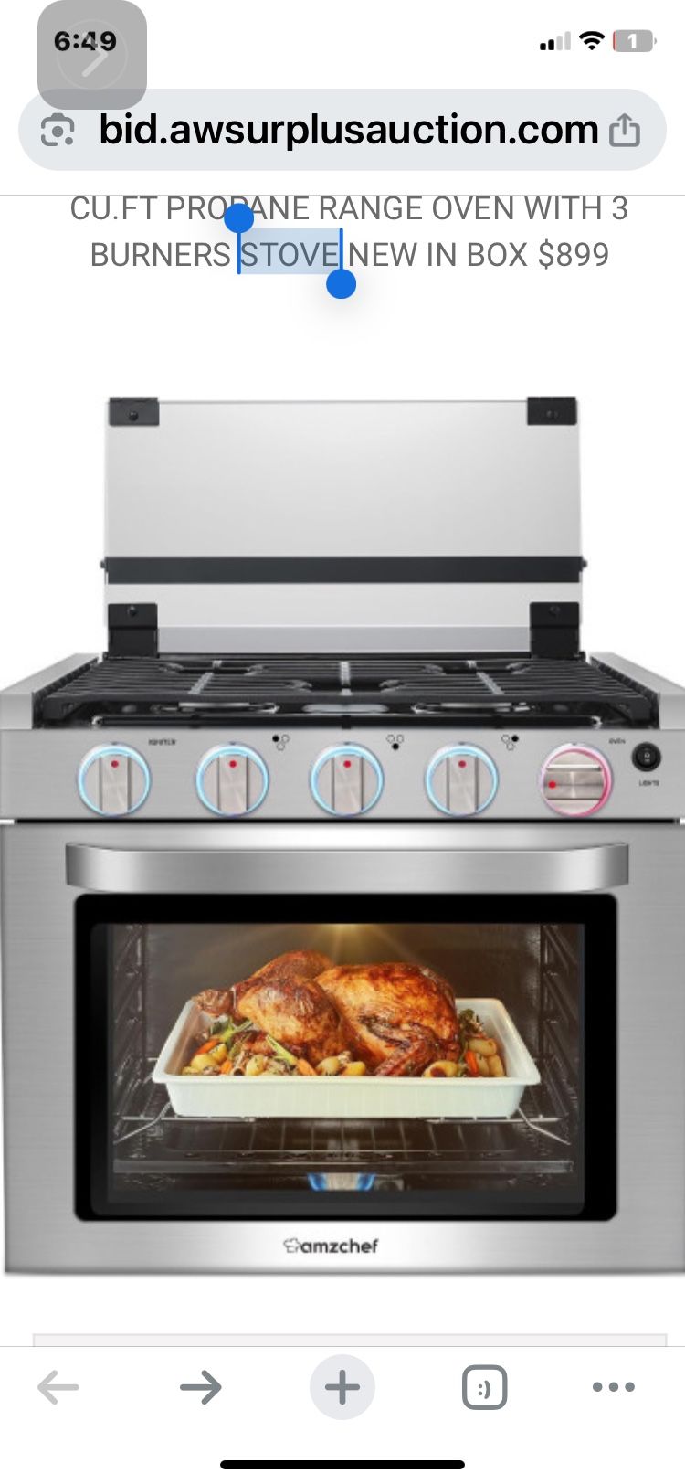 RV GAS RANGE