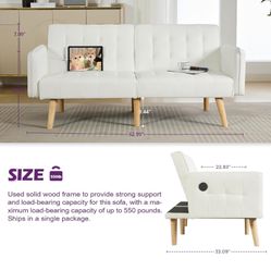 Folding Futon Sofa Bed, 65" Couch, Love Seats Furniture