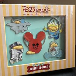 Disney Pin D23 Popcorn Bucket Set