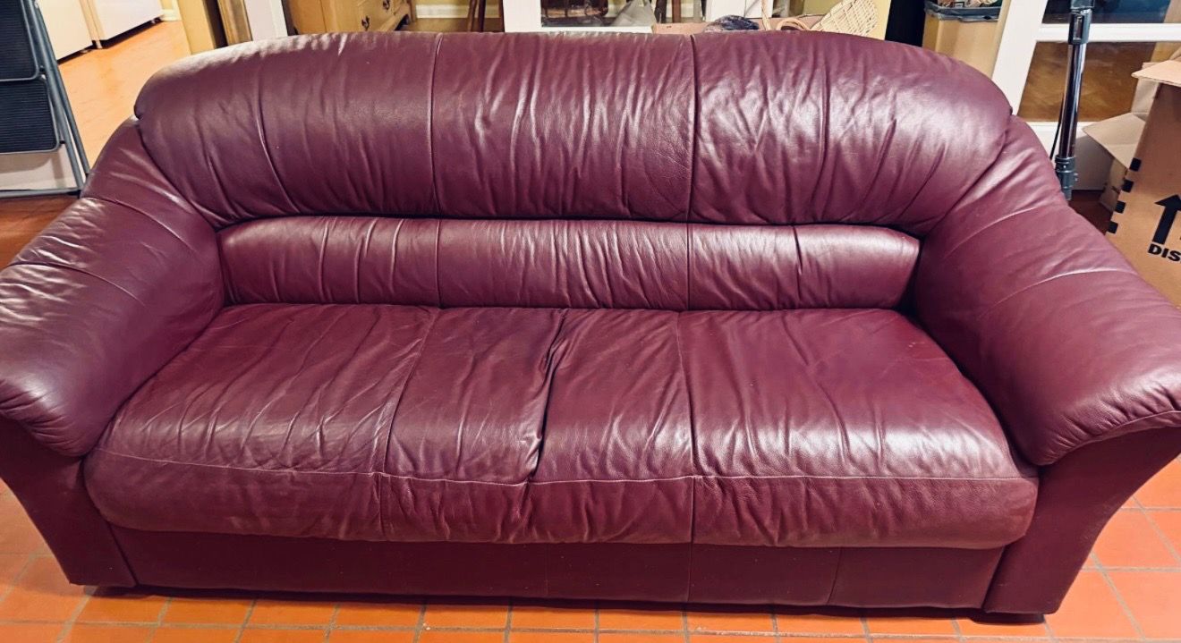 Genuine Real Leather Couch