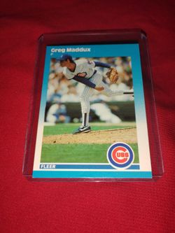 Perfect Mint Old 1987 Greg Maddox Rookie Baseball Card Fleer U-68 