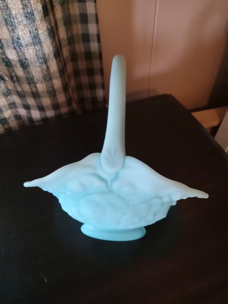 4 Pieces Of Fenton Blue Satin
