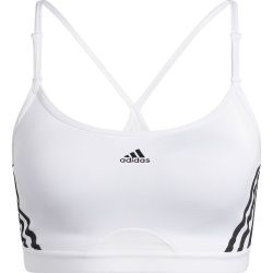 NWT Adidas Luxe Training Light Support Sports Bra L D DD White Black Stripes