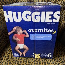 New Unopened Box Of 42 Huggies Overnites Size 6 $25 Firm On Price 