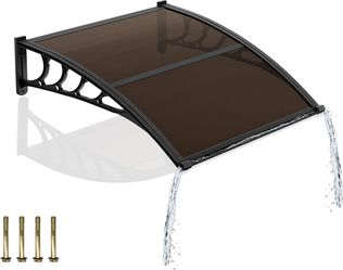 Door and Window Brown Canopy 40" × 40" Black Brackets– Brand New In Box