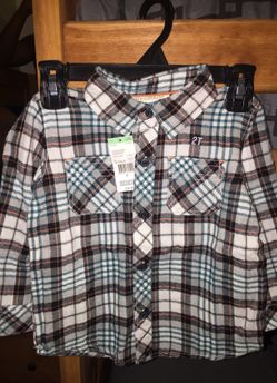 Toughskins boy toddler flannel shirt NEW with tags!