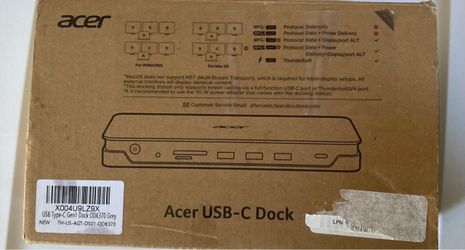 Acer 13-in-1 Laptop Docking Station, USB-C 3 Display Docking (2 HDMI+1 DP) 100W Laptop Charging, 5Gbps USB-A/C, 1Gbps LAN, Requires Full-Featured USB-