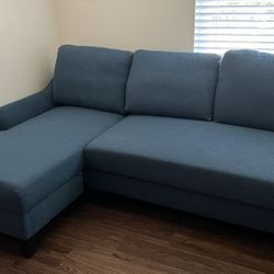 Blue Sofa Chaise Sleeper