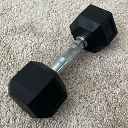 15 lb Rubber Hex Dumbbell – Like New Condition